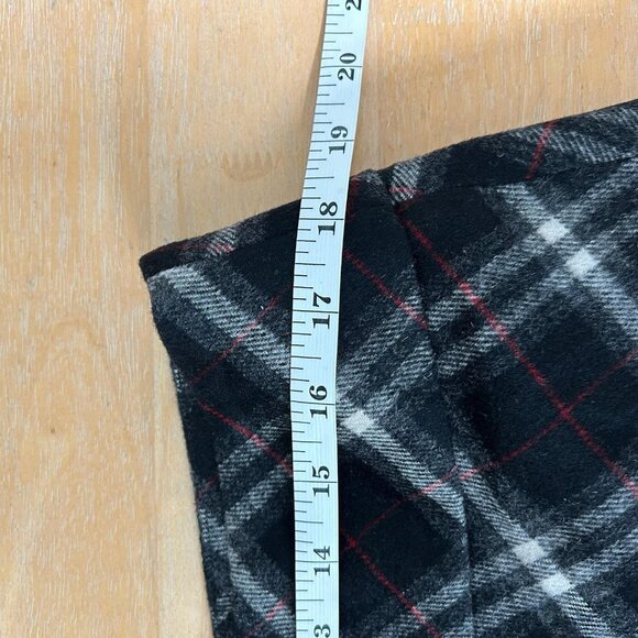 Talbots Skirt Womens 14 Black Gray Plaid Wool Blend Lined A-Line Midi Academia - Picture 7 of 8